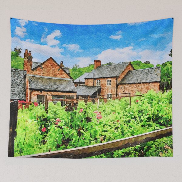 Item preview, Charming countryside cottage in the West Midlands painted in watercolor designed and sold by GestaltImagery.