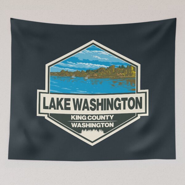 Item preview, Lake Washington Travel Art Emblem designed and sold by KrisSidDesigns.
