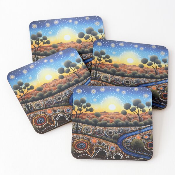 Item preview, Aboriginal Inspired Dot Art - Australian Native Dawn designed and sold by GrinGalore.