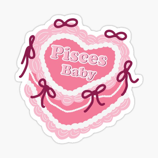 Item preview, Pisces Baby Cute Pink Birthday Cake designed and sold by PlotLines.
