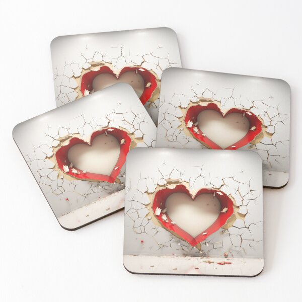 Item preview, Image of a red golden heart on cracked plaster designed and sold by anytka.