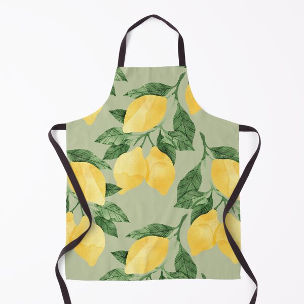Item preview, Lemons illustration with green leaves on green background designed and sold by helga-wigandt.