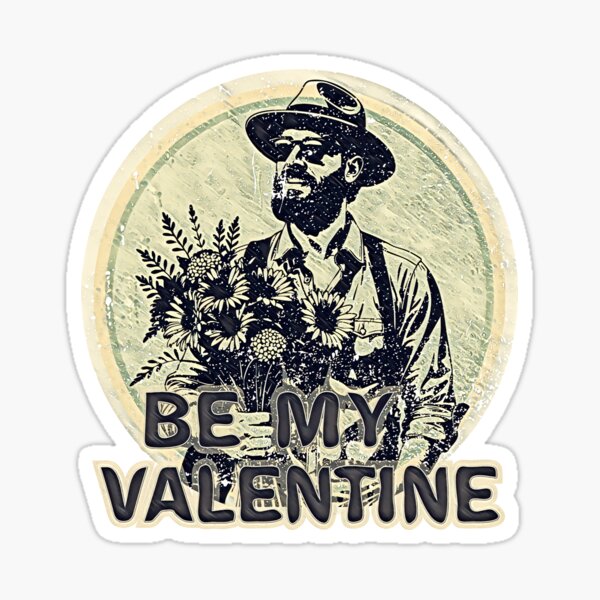 Artikel-Vorschau von sei mein Valentine Retro Hipster mit Blumen, designt und verkauft von Hen-C-Art.