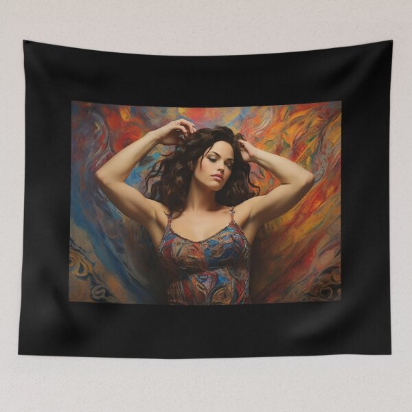 Item preview,  Expressionistic artwork featuring a beautiful woman designed and sold by Vintage Designs +.