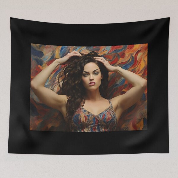 Item preview, Expressionistic artwork featuring a beautiful woman designed and sold by Vintage Designs +.