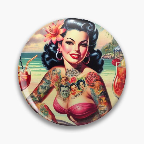 Item preview, Retro Inked Pin-up designed and sold by PulpVintage.