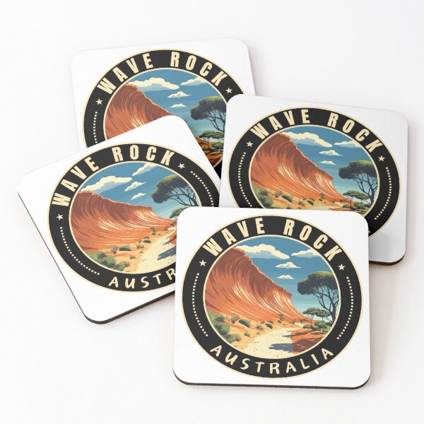 Item preview, Wave Rock in Hyden Western Australia Retro Travel Art Emblem designed and sold by MaateoDesign.