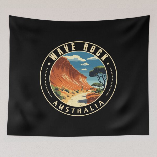 Item preview, Wave Rock in Hyden Western Australia Retro Travel Art Emblem designed and sold by MaateoDesign.