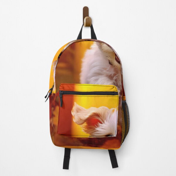 Item preview, Active healthy puppy running with open mouth sticking out tongue in the forest on autumn designed and sold by anytka.