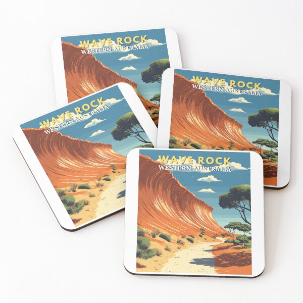 Item preview, Wave Rock in Hyden Western Australia Retro Travel Art Emblem designed and sold by MaateoDesign.