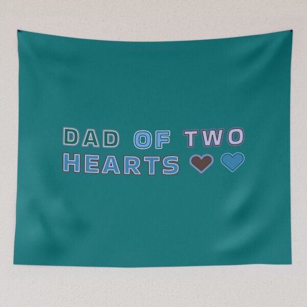 Item preview, Dad Of Two Hearts - Typography Design For Dad designed and sold by TheSassyNoble.
