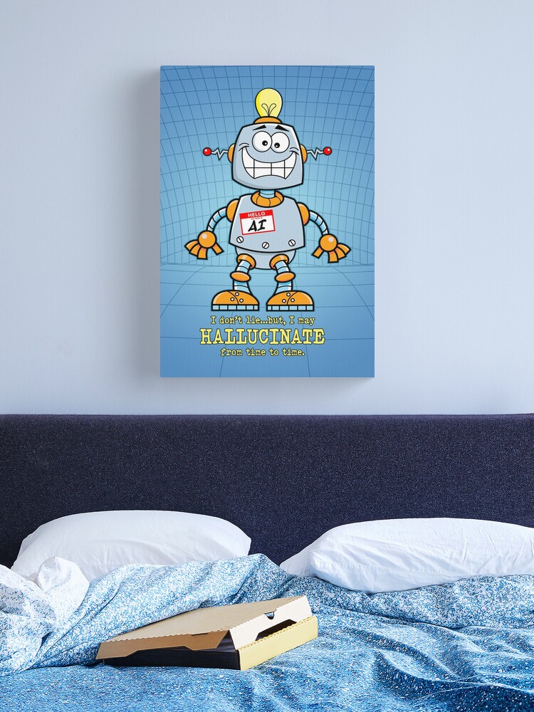 Thumbnail 1 of 3, Canvas Print, AI May Hallucinate. designed and sold by UltraQuirky.