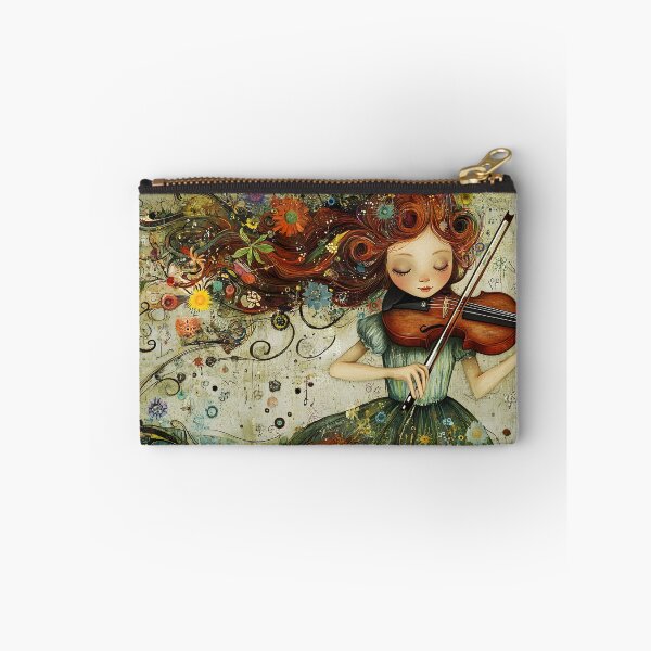 Item preview, Serene Violinist Surrounded by Vibrant Flowers designed and sold by Artessie.