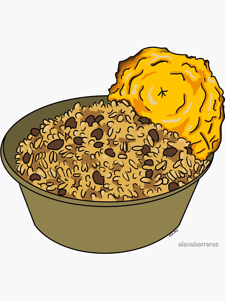 Thumbnail 3 of 3, Sticker, Arroz con Gandules y Tostón designed and sold by alexabarreras.