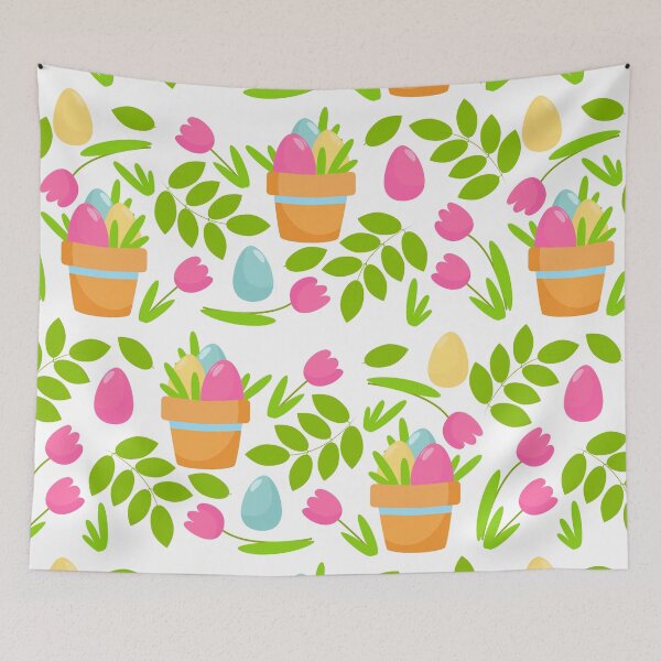Item preview, Easter pattern decorative eggs and greenery designed and sold by CuteYetty.