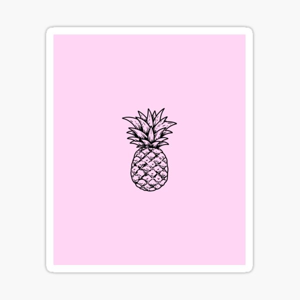 Pink Aesthetic Pineapple Design – Tropical Summer Vibes Sticker