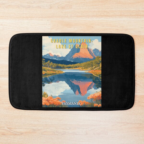 Item preview, Cradle Mountain-Lake St Clair National Park in Tasmania Retro Travel Art Landscape designed and sold by MaateoDesign.