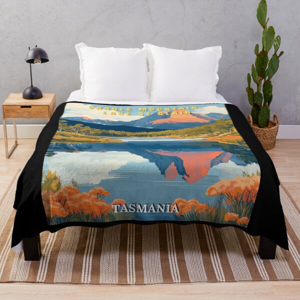Item preview, Cradle Mountain-Lake St Clair National Park in Tasmania Retro Travel Art Landscape designed and sold by MaateoDesign.
