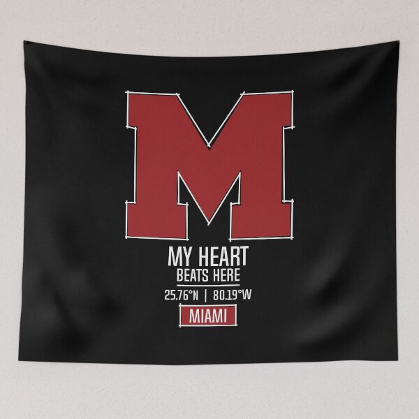 Item preview, MIAMI MY HEART BEATS HERE BLACK designed and sold by LMAGARMENTS.