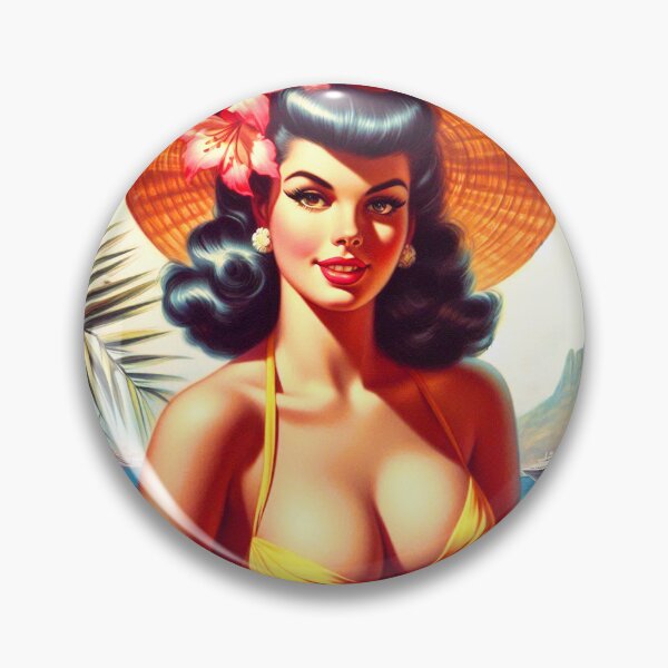 Item preview, Classic Summer Pin-up Painting designed and sold by PulpVintage.