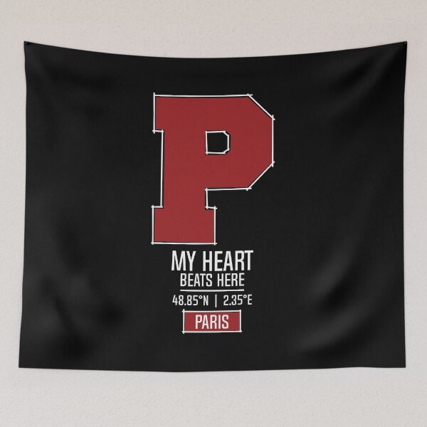 Item preview, PARIS MY HEART BEATS HERE BLACK designed and sold by LMAGARMENTS.