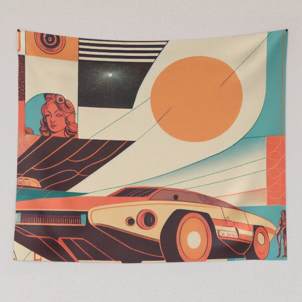 Item preview, Background in 60s, 70s, 80s style. Wallpaper or poster designed and sold by anytka.