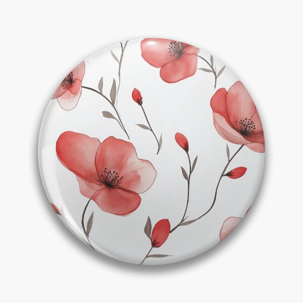 Item preview, Watercolor Art of Native Australian Flora, Red Poppy Flower designed and sold by PapuruDesigns.