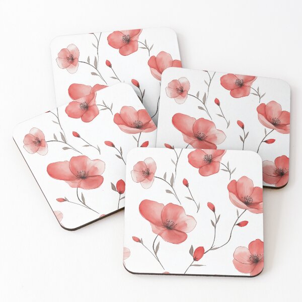 Item preview, Watercolor Art of Native Australian Flora, Red Poppy Flower designed and sold by PapuruDesigns.