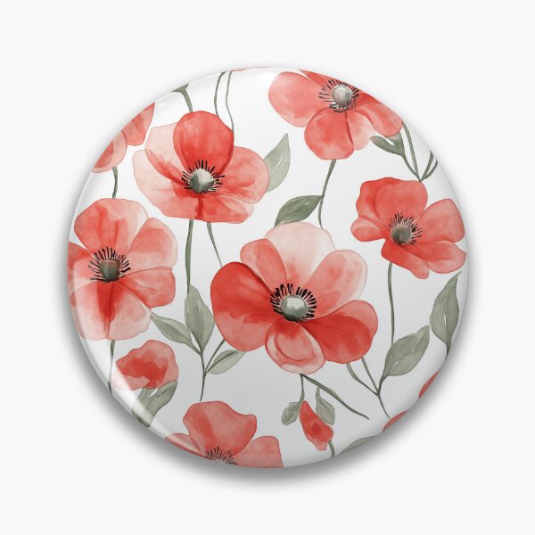 Item preview, Watercolor Art of Native Australian Flora, Red Poppy Flower designed and sold by PapuruDesigns.