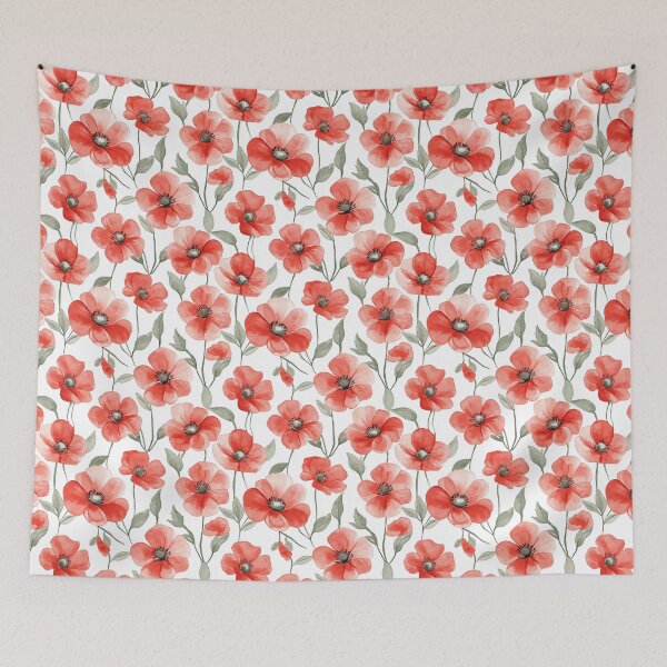 Item preview, Watercolor Art of Native Australian Flora, Red Poppy Flower designed and sold by PapuruDesigns.