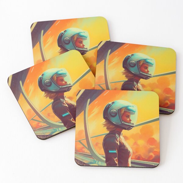 Item preview, A woman in a helmet standing confidently on a bridge. designed and sold by anytka.