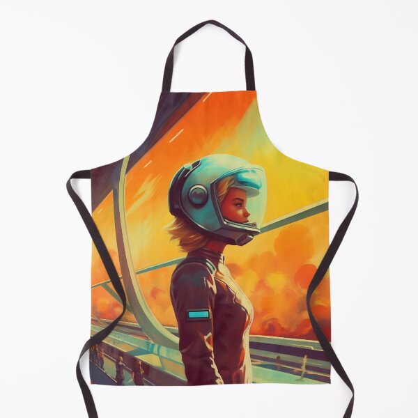 Item preview, A woman in a helmet standing confidently on a bridge. designed and sold by anytka.