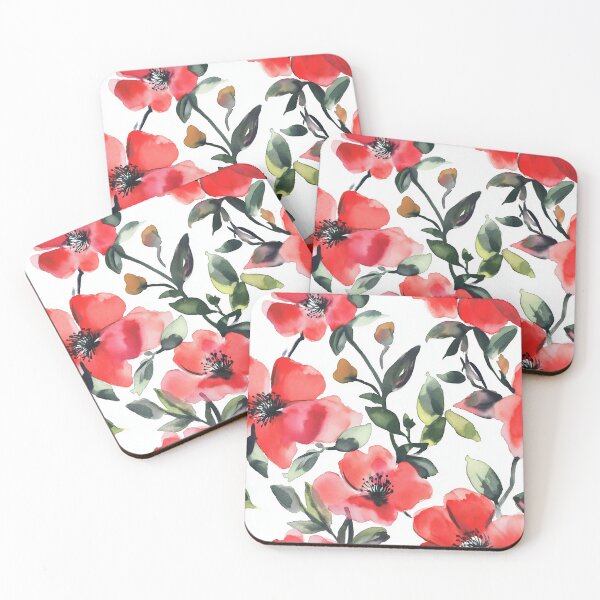 Item preview, Watercolor Art of Native Australian Flora, Red Poppy Flower designed and sold by PapuruDesigns.