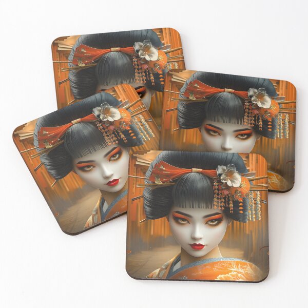 Item preview, Elegant Geisha in a Serene Temple Passage designed and sold by Artessie.