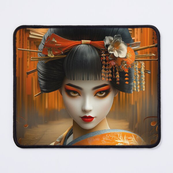 Item preview, Elegant Geisha in a Serene Temple Passage designed and sold by Artessie.