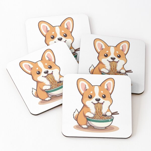 Item preview, a corgi eats ramen designed and sold by jkrphoto.