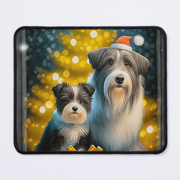 Item preview, Christmas Father and Daughter Bearded Collies designed and sold by Karen Dore Art & Photography.