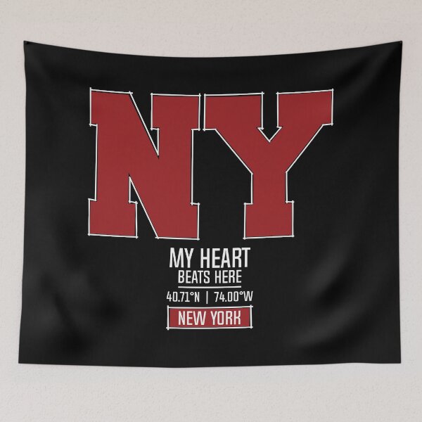 Item preview, NEW YORK MY HEART BEATS HERE BLACK designed and sold by LMAGARMENTS.