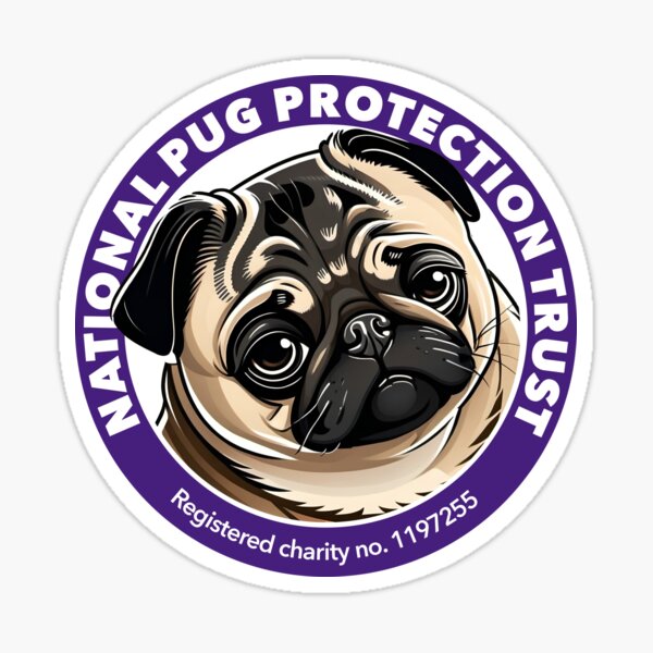 NPPT logo with cute grumpy fawn pug Sticker