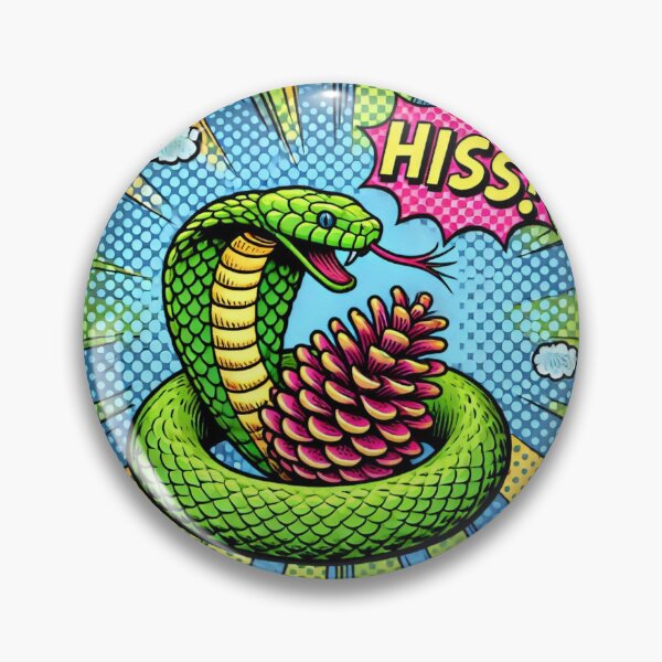 Item preview, Christmas Vintage pop art Green snake with cone,christmas animals,christmas Vintage designed and sold by Expressions-Sel.