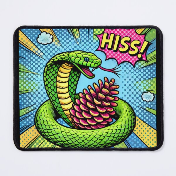 Item preview, Christmas Vintage pop art Green snake with cone,christmas animals,christmas Vintage designed and sold by Expressions-Sel.