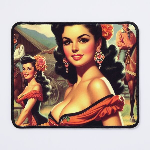 Item preview, Vintage Mexican Pin-up Painting designed and sold by PulpVintage.