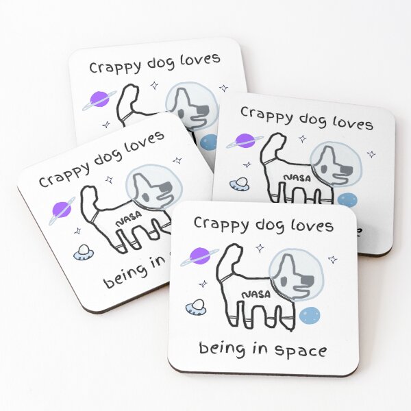 Item preview, Crappy dog loves space... nobody can hear you poop! designed and sold by TheRubberOnion.