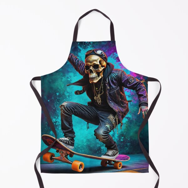 Item preview, Psychedelic Rad Retro Skeleton Skateboarder designed and sold by TheDarkWardrobe.