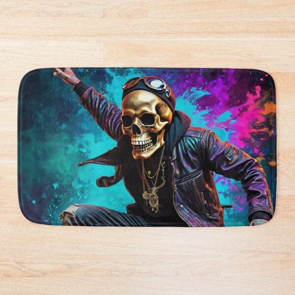 Item preview, Psychedelic Rad Retro Skeleton Skateboarder  designed and sold by TheDarkWardrobe.