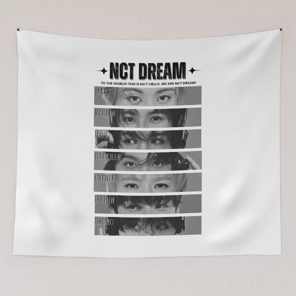 Item preview, NCT Dream Group Eye Members Retro Scrapbook Black And White Collage Design designed and sold by HELL0WBELLO.