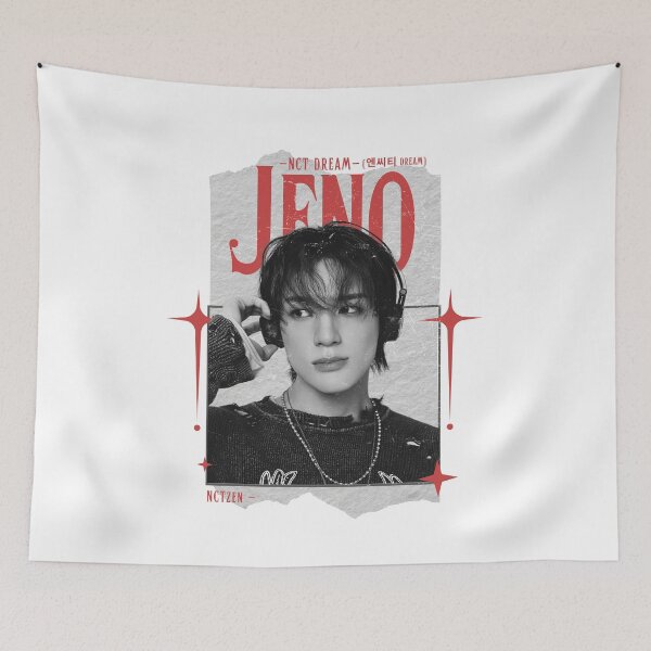 Item preview, NCT DREAM Y2K Jeno Preppy Red and Black Scrapbook Collage Design designed and sold by HELL0WBELLO.