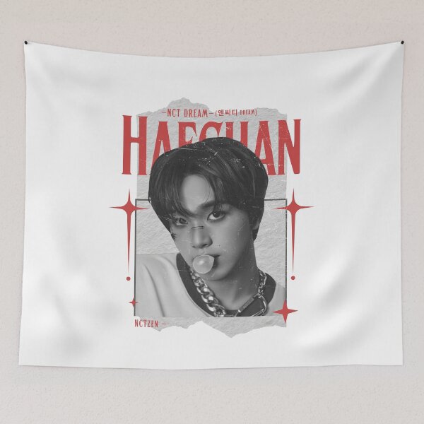 Item preview, NCT DREAM Y2K Haechan Preppy Red and Black Scrapbook Collage Design designed and sold by HELL0WBELLO.