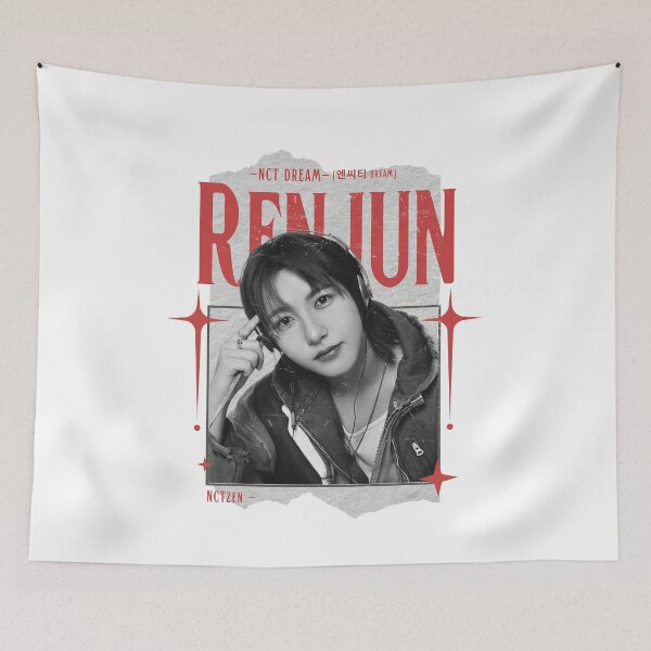 Item preview, NCT DREAM Y2K Renjun Preppy Red and Black Scrapbook Collage Design designed and sold by HELL0WBELLO.