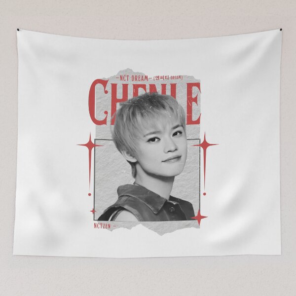 Item preview, NCT DREAM Y2K Chenle Preppy Red and Black Scrapbook Collage Design designed and sold by HELL0WBELLO.